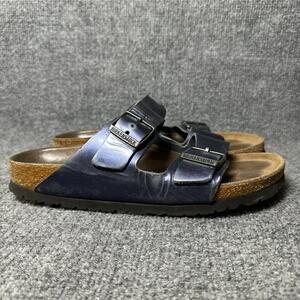 Birkenstock Arizona Unisex L11/M9 Sandals Navy Slip On Adjustable Buckle Slide